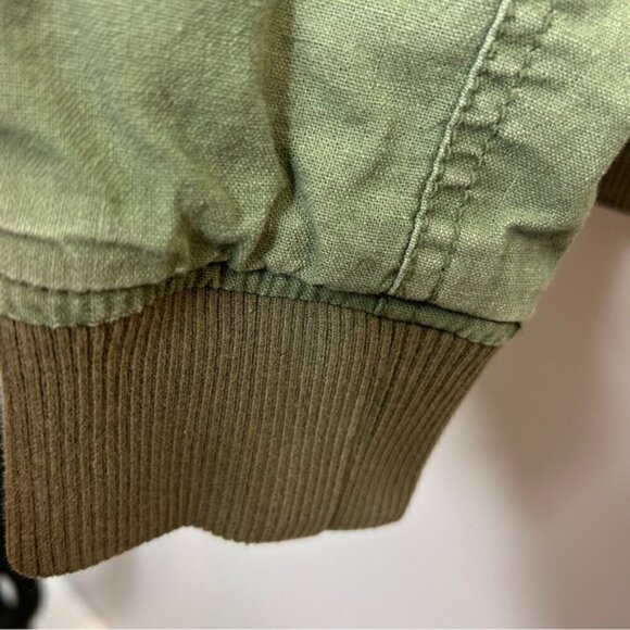 Bethany Mota Linen Cotton Blend Utility Army Jacket Medium Green - Picture 11 of 14